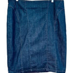 Ann Taylor Denim Pencil Skirt Women's 14 Blue Stretch Back Zip Career Casual Photo 0