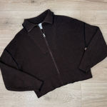 Varley  Brown Carmen Rib Knit Zip Through Jacket Photo 0