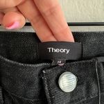 Theory NWT  High Waist Mom Cut Charcoal Black Straight Leg Denim Jeans Womens 24 Photo 4