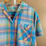 Vintage Glen Harbor Small Plaid Button Up Pastel Vacation Golf Islan Cruise Blue Photo 4