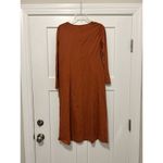 J Jill Womens Orange Pima Cotton Modal Midi Long Sleeve V Photo 5
