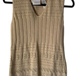 Liz Claiborne  Sweater Tank Top Vintage‎ Small Knit Linen Blend Cottage Academia Photo 0