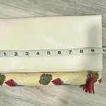 Rachel Pally  Reversible Fold Over Clutch Bag Floral Canvas Cream Faux Leather Photo 6