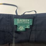 Ralph Lauren Lauren Sailor A line Skirt Womens 8 Navy Cotton Preppy Lace-Up Back Photo 4