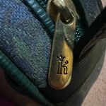 Vintage EUC Christian Koban Paisley Leather And Fabric Italian Purse Green Blue Photo 12