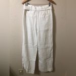 Chico's NWOT Belted Pleated Wide Leg Linen Pants in Alabaster White - Size 1.5 T Photo 3