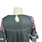 Free People  Pavlo Embroidered Smock Dress Black Purple Floral‎ Size XS Photo 7