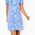 Lilly Pulitzer Blue and Pink Patterned Dress Women’s T Shirt Mini Photo 0