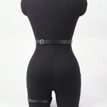 Black Leather Harness Garter Belt New Photo 6