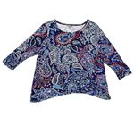 Sharagano Paisley Floral Blouse XL Photo 2