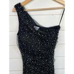 Violet Weekend Black Mini Ruffled Trim Rhinestone Glitter One Shoulder Dress 5/6 Size undefined Photo 4