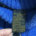 Liz Sport Vintage  womens size small Floral Knit pullover Sweater blue stitching Photo 7