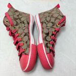 Coach Franca Signature C/Calf High-top Kaki/Pink Women's Size 6.5 Photo 3