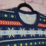 HANNA ANDERSSON WOMENS HOLIDAY LONG JOHN PAJAMA TOP SCANDI SNOWFLAKE FAIRISLE L Blue Size L Photo 2