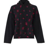 Philosophy Di Lorenzo Serafini Cropped Hoodie Embroidered Rose Hoodie Black Red Photo 1