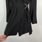 H&M Black Blazer Style Belted Waist Long Sleeve Romper Jumpsuit Size 2 Business Photo 3