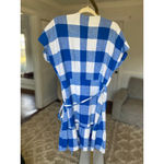 Old Navy  Wrap Dress Gingham Blue White Cottagecore Preppy Summer Picnic Coastal Photo 2