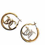 Juicy Couture JC Rhinestone Logo Hoop Earrings Photo 1