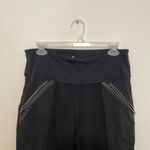 Athleta  Luxe Ponte Legging Black Vegan Leather Colorblock Zipper Moto Leggings L Photo 6