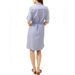 J. McLaughlin Miranda Shirtdress Blue White Stripe Collared Belt Size Small NWT Photo 2
