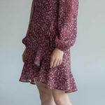 Peach Love California  Women's Lace Long Sleeve Floral Dress Flowy Photo 0