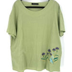 Zanzea Womens Floral Embroidery Short Sleeve Gauzy Tunic Top Light Green Sz 3XL Photo 0