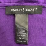 Ashley Stewart Ruched V Neck Long Sleeve Top Womens 14/16 Purple Stretch Dressy Photo 4