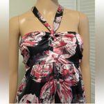 The Limited NWT  Black Floral Print Satin Halter Dress Womens Size 2 Photo 4