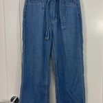 Paige Size 30 Blue Nellie High Waist Belted Wide Leg Crop Jeans Photo 1