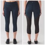 Lululemon Deep Breath Crop 21'' Leggings Alberta Lake Teal Shatter Weave Desert Blue Size 4 Photo 1