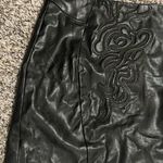 Pleather Western Embroidered Leather Style Mini Skirt Photo 1