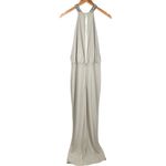 ASOS  Embellished Halter Maxi Gown Keyhole Back Light Gray Size 12 Wedding Guest Photo 8