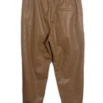 ZARA  tan faux leather drawstring jogger size M Photo 1