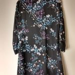 cupio  M Black Blue Flowered Tunic Top Photo 2