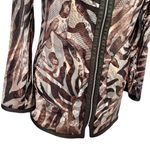 Alice Arthur Lightweight Black Leather Reversible Animal Print Jacket, Size 36 Photo 3