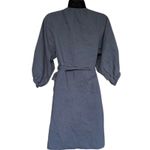 Modern Citizen  Paz Puff Sleeve Wrap Dress Sz‎ XS Blue Organic Cotton Minimalist Photo 4