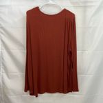 Ava & Viv  women's‎ burnt orange stretch ribbed button v-neck casual shirt 3X Photo 5