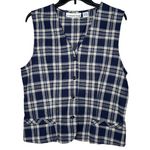 American Vintage vintage Y2K 2000s retro 90s 1990s Blue and white plaid vest Photo 1
