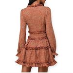 Lulus NWT  Admire You Burnt Orange Floral Print Ruffled Long Sleeve Mini Dress M Photo 1