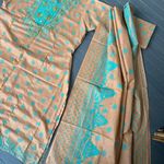 Indian Pakistani 3 Piece Embroidery Printed Light Brown Shalwar Kameez Sz M Size M Photo 2