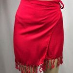 Zuliana Red 100% Rayon Skirt Made in USA New With Tags Photo 0
