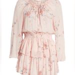 Love Shack Fancy Women’s Pastel Pink Silk Floral Popover Mini Dress in Duchess Photo 0