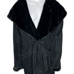 Wilsons Leather Jacket Women’s Medium Black Leather‎ Faux Fur Vintage Retro 90’s Photo 0