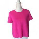 New Bloomingdale’s Short Sleeve Knit Cashmere Top, Large Pink Photo 0