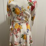 Reformation NWOT Ivory White Bouquet Floral Print Crepe Wrap Dress Size S Photo 6