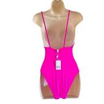 Trina Turk  Women’s High Leg Tie Front One Piece Swimsuit – Size 2, Hot Pink NWT Photo 7