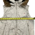 Victoria's Secret Vintage Victoria’s Secret Sport silver metallic quilted puffer vest hooded sz M Photo 1