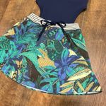 Aerie NEW Offline Ribbed Cutout Romper Dress Sz Medium Blue Tropical Photo 6