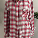 Concepts Sport  Red White Plaid Alabama Crimson Tide 'A' Logo Flannel Shirt Large Photo 0