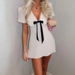 Reformation Kaylia Dress in Salt and Pepper Photo 1